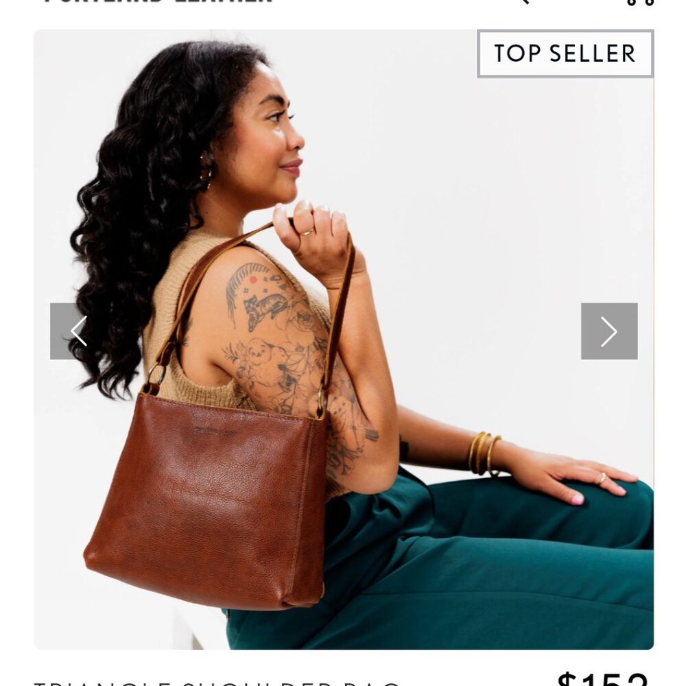 Portland leather triangle bag nutmeg